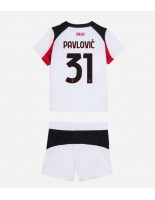 AC Milan Strahinja Pavlovic #31 Vieraspaita Lasten 2025-26 Lyhythihainen (+ shortsit)